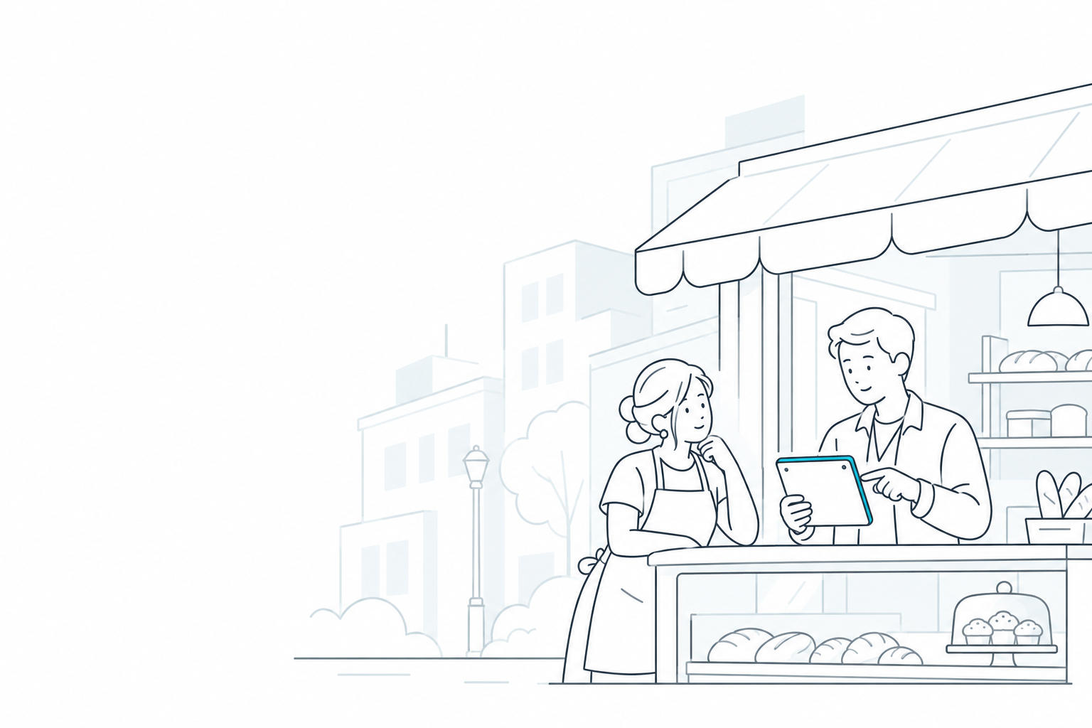 A shop owner and an adviser discuss opportunities for her business